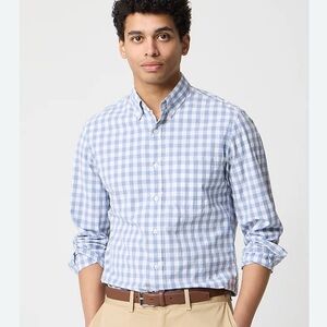 J. Crew Blue and White Checkered Shirt